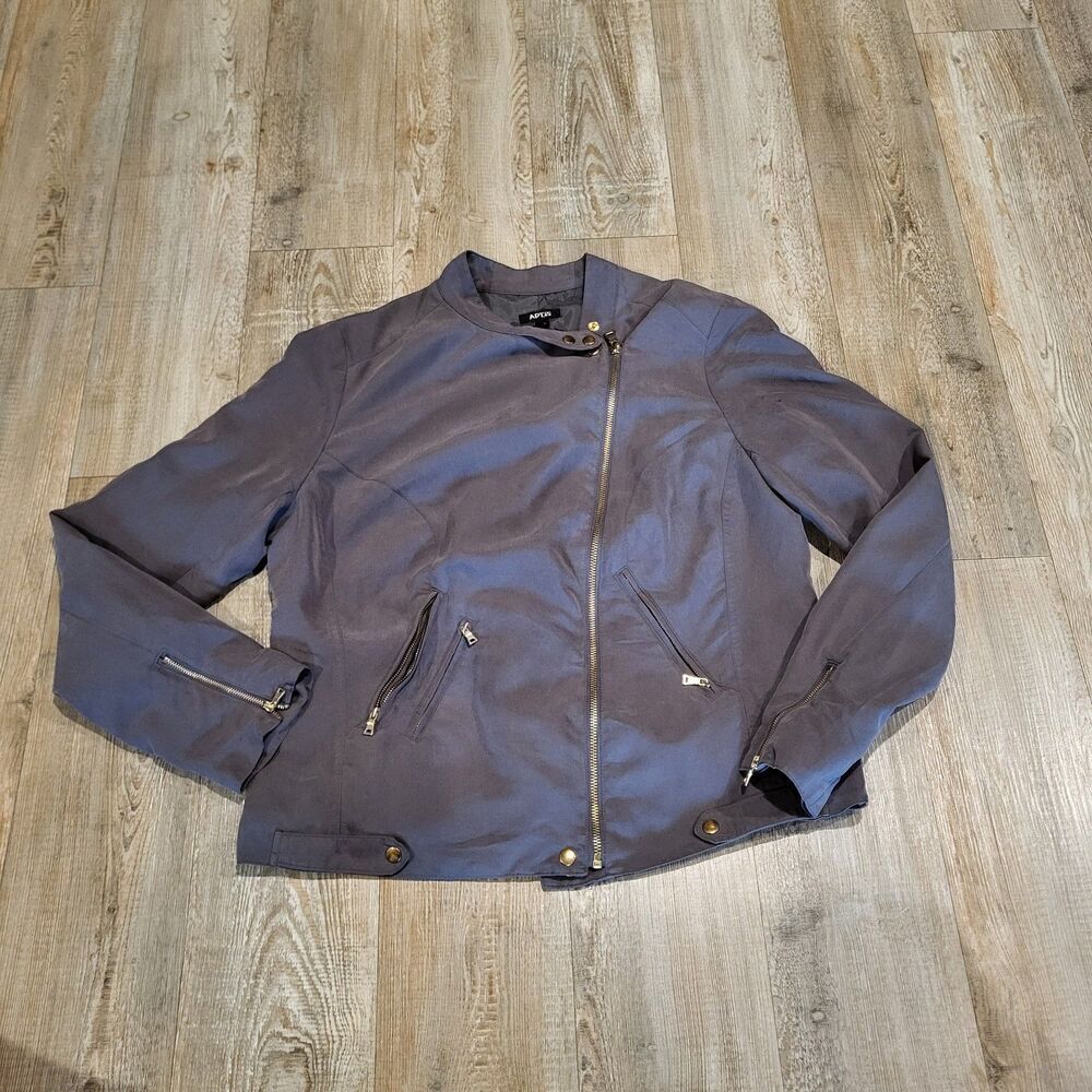 Apt. 9 Bomber Band Leader Style Jacket with Diagonal Zip Up Coat Womens Large